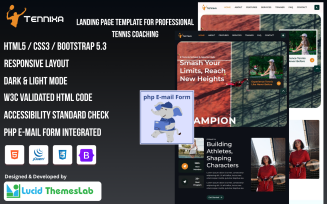 Tennixa – Tennis Academy and Sports Coaching Landing Page Template