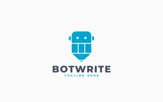 Bot Writing Logo Template Design