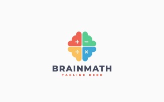 Brain Math Logo Template Design