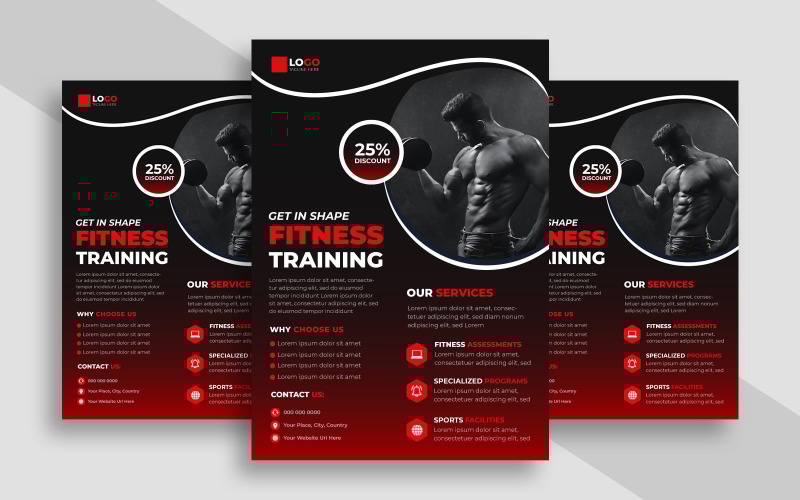 Fitness Gym Promotion Flyer Template Ver-6 Corporate Identity