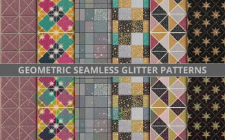 Glitter Geometric Seamless Patterns Bundle