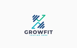 Growth Fitness Logo Template Design