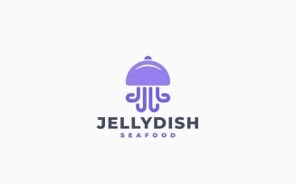 Jellyfish Food Logo Template Design