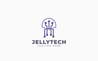 Jellyfish Tech Logo Template Design