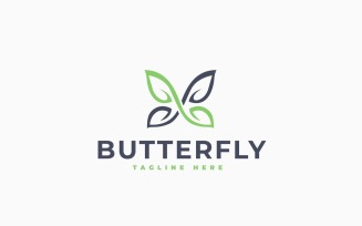 Leaf Butterfly Logo Template Design