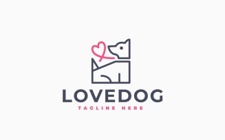 Love Dog Logo Template Design