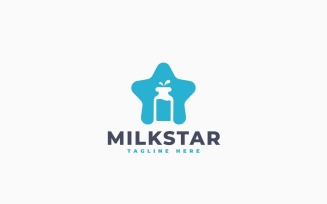 Milk Star Logo Template Design