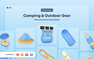 Modern Outdoor Explorer 3D Icons