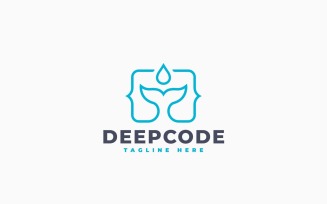 Whale Coding Logo Template Design