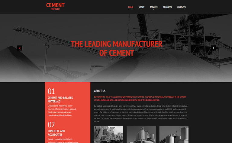 Cement Premium Moto CMS 3 Theme Big Screenshot Cement Responsive Moto CMS 3 Template New Screenshots BIG