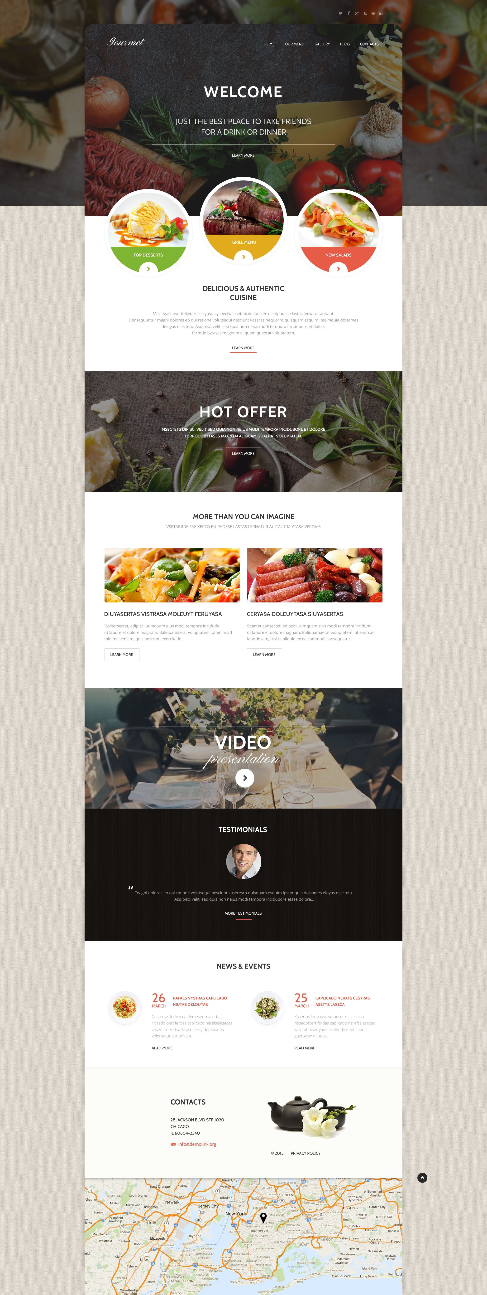 Gourmet Cuisine Tema WordPress №55376