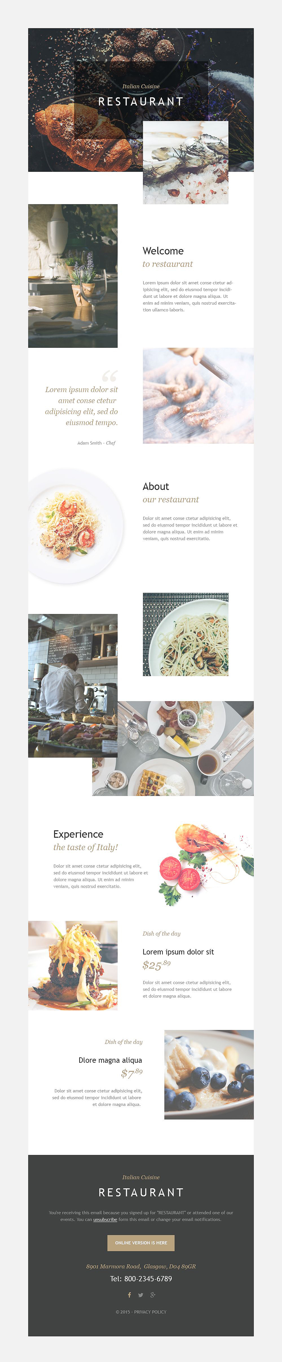Italian Restaurant Responsive Newsletter Template New Screenshots BIG