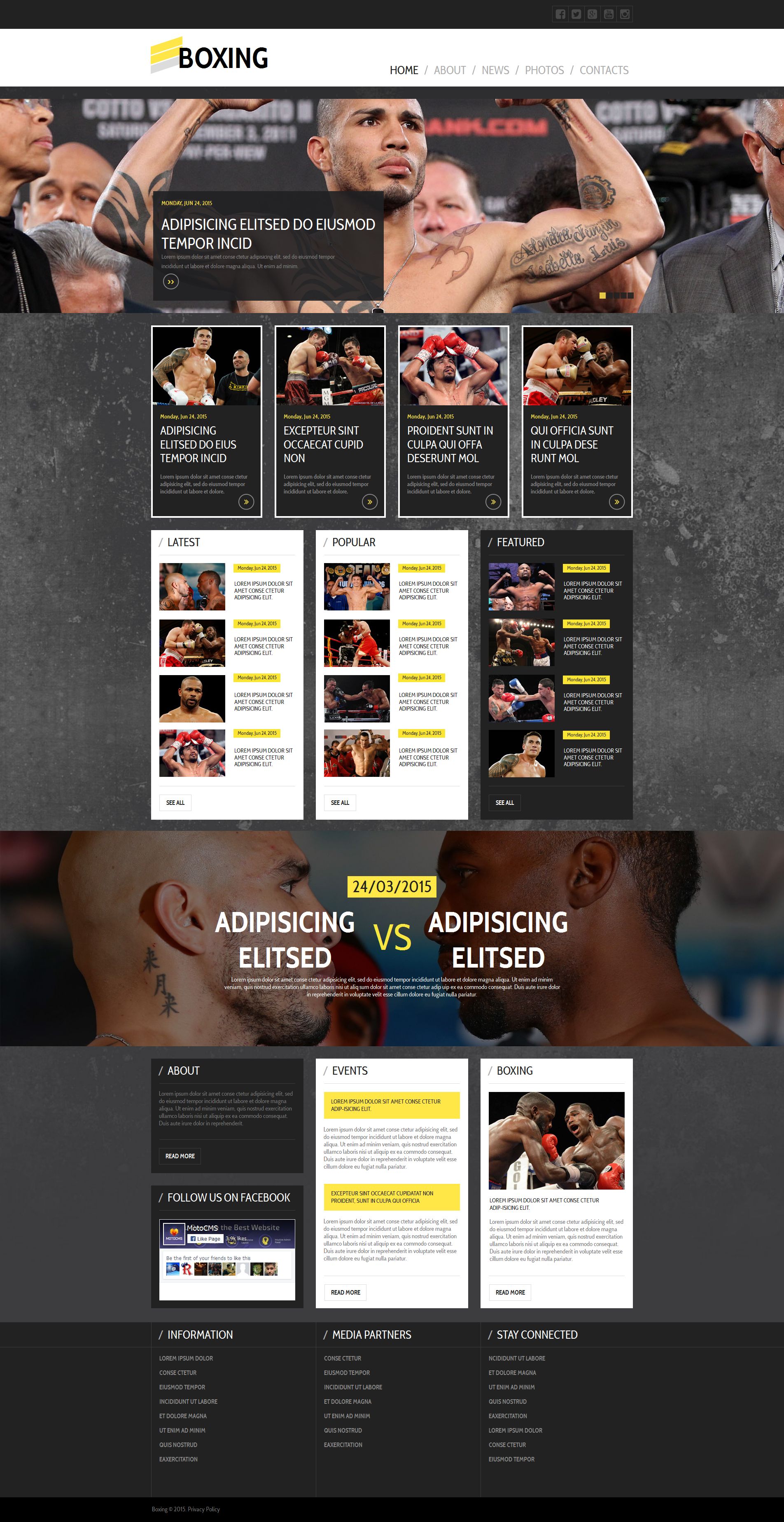 Modèle Moto CMS HTML Premium pour site de boxe #55325 - screenshot