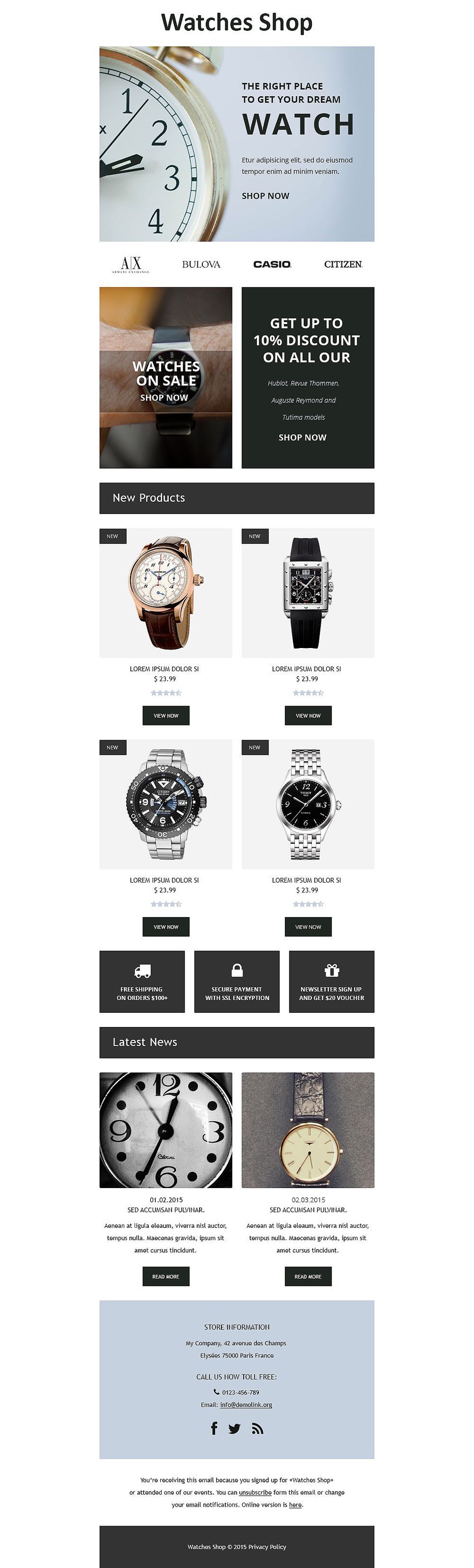 Watches Responsive Newsletter Template New Screenshots BIG