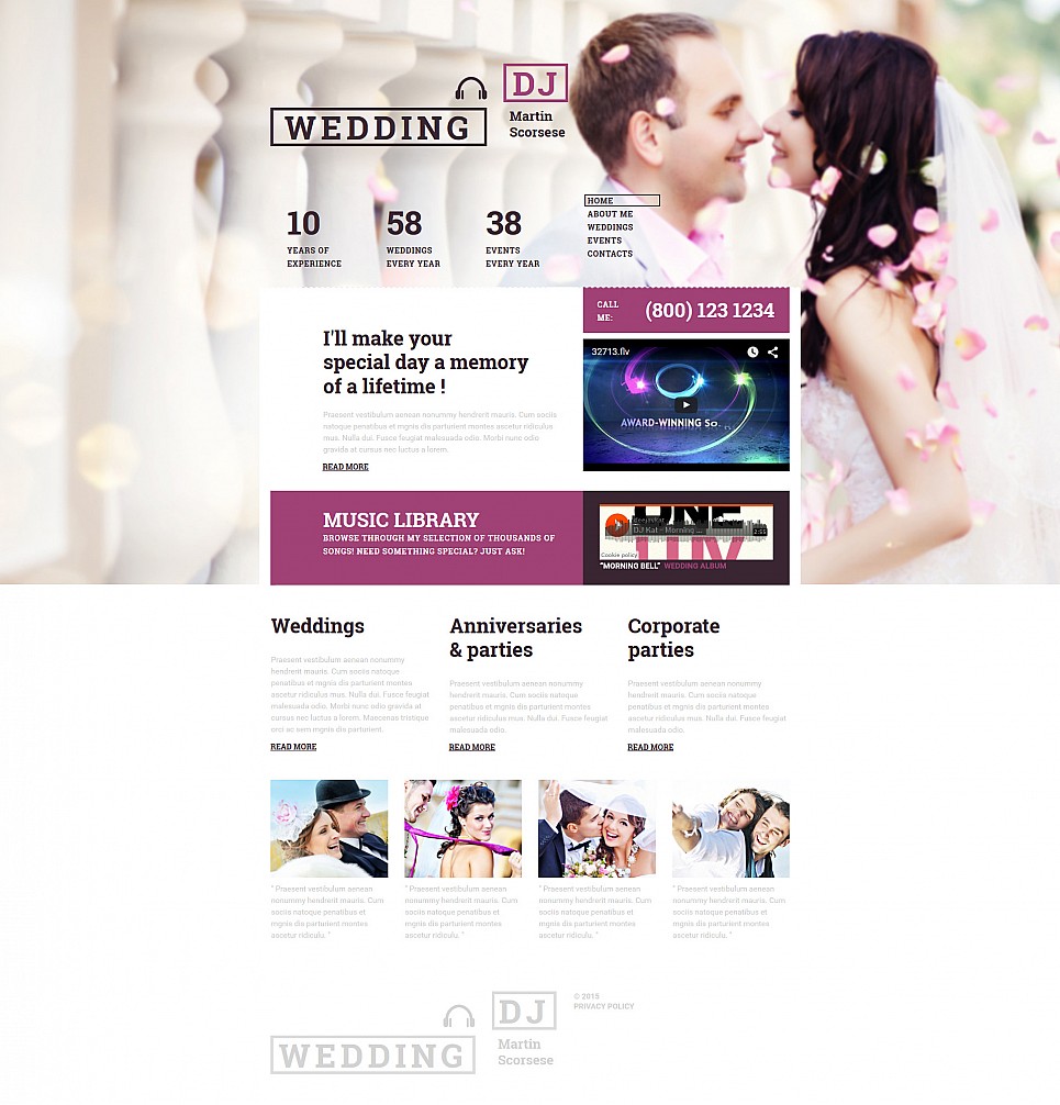 Wedding Responsive Moto CMS 3 Template New Screenshots BIG