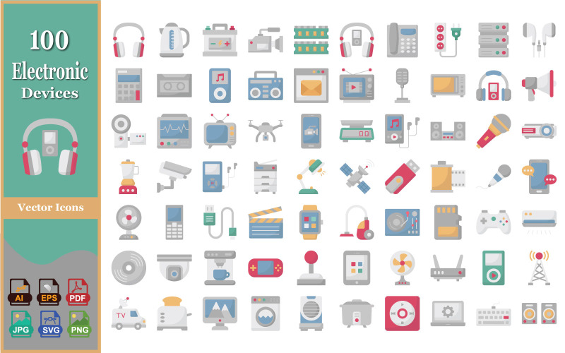 Electric Devices Icons Pack – Quality Vector Icons for Technology, Electronics, and Mobile Icon Set