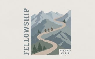 Fellowship Hiking Club PNG, Mountain Adventure Shirt, Group Hike Printable, Nature Trek Design PNG,