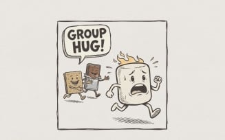 Group Hug! PNG, Funny S'mores Marshmallow Digital Download, Campfire Humor Shirt, Cute Dessert Art,