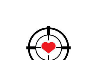 Heart in Bullseye Target Symbol and Icon