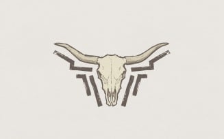 Longhorn Skull PNG, Western Boho Wall Art, Tribal Cow Skull Design, Rustic Home Decor, Farmhouse