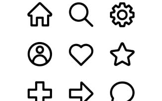 Minimal clean vector icon set symbols