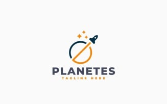 Orbiting Rocket Logo Template Design