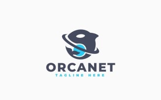 Orca Planet Logo Template Design