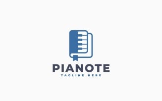 Piano Book Logo Template Design