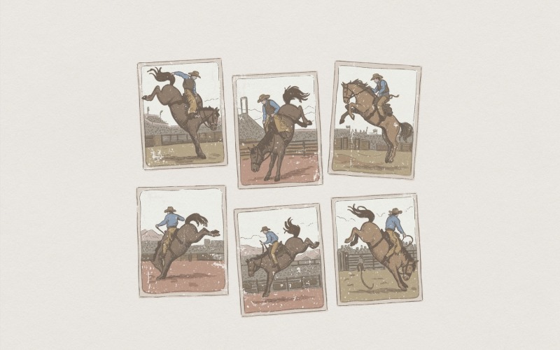 Rodeo Cowboy PNG, Vintage Western Horse Riding Art, Rustic Printable Shirt Design, Cowboy PNG Illustration