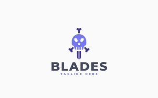 Sword Skull Logo Template Design