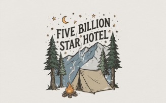Five Billion Star Hotel PNG, Camping Nature Digital Download, Mountain Tent Art, Starry Night