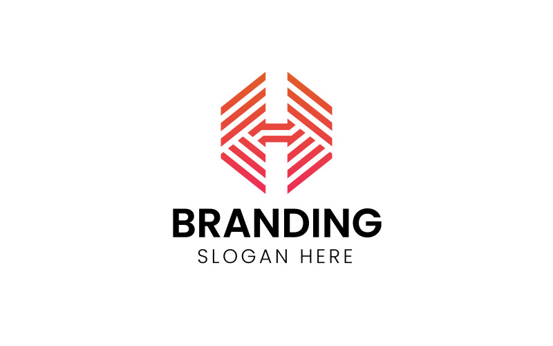 Letter H line shape consulting logo-1070 Logo Template