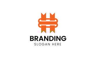 Letter H ribbon gift Logo-1068