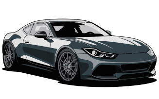 Modern car illustration in clean vector style