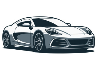 Modern sleek car illustration in clean vector