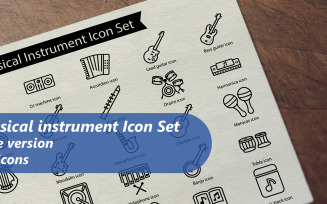 Musical instrument Line Icon Set