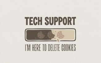 Tech Support I'm Here To Delete Cookies PNG, Funny Tech Shirt, Digital Download, Geek Humor Tee