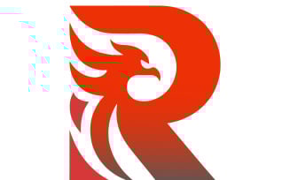 A creative phoenix letter “R” logo symbolizing