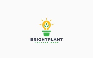 Bright Plant Logo Template Design