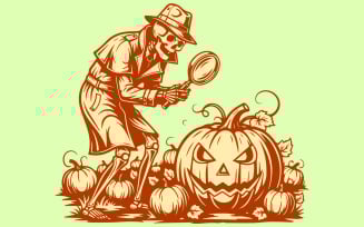 Halloween Pumpkin Illustration inspector halloween vector