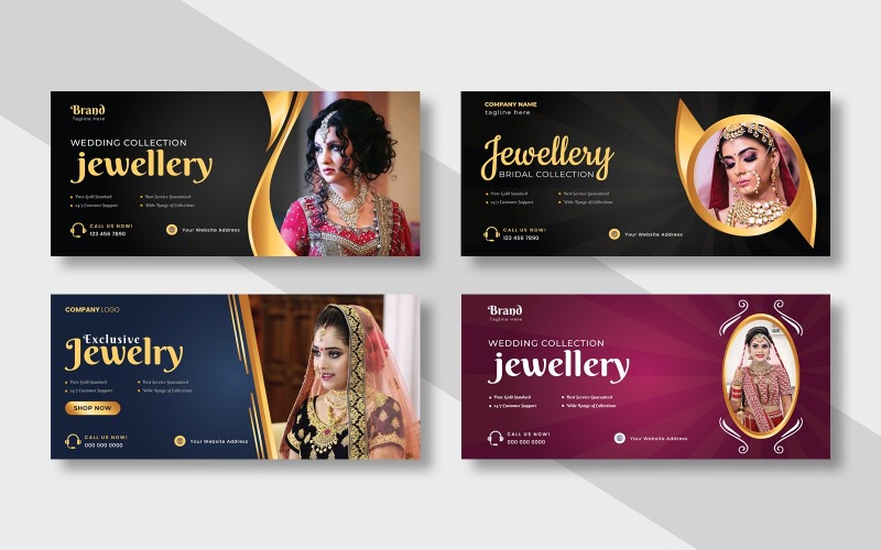 Jewelry Sale Facebook Cover Template Ver-3 Social Media