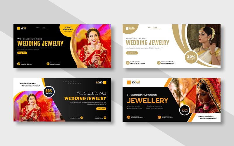 Jewelry Sale Facebook Cover Template Ver-5 Social Media