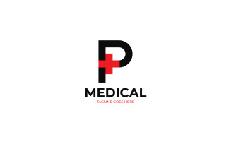 Letter P Plus Medical Logo Design Template