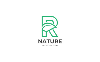 Letter R Leaf Logo Design Template