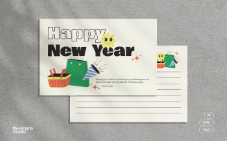 Playful New Year Greeting Card
