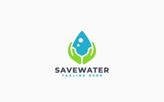 Save Water Logo Template Design