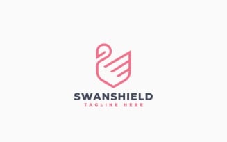 Swan Shield Logo Template Design