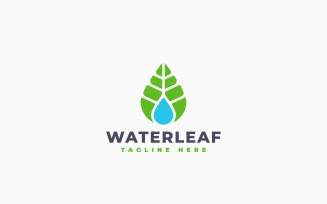 Water Leaf Logo Template Desig