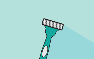 Editable Man's Razor Shaving Icon for Web Templates