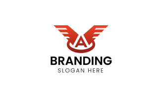 Letter A wing aviation or transport logo design-1087